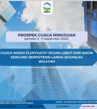 Prospek cuaca mingguan yang dikeluarkan BMKG periode 5-11 September 2025. [Instagram]